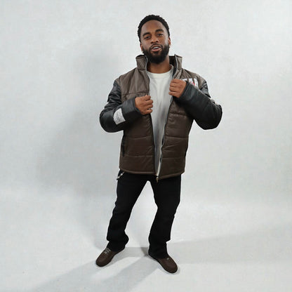 Brown & Black Puffer Jacket