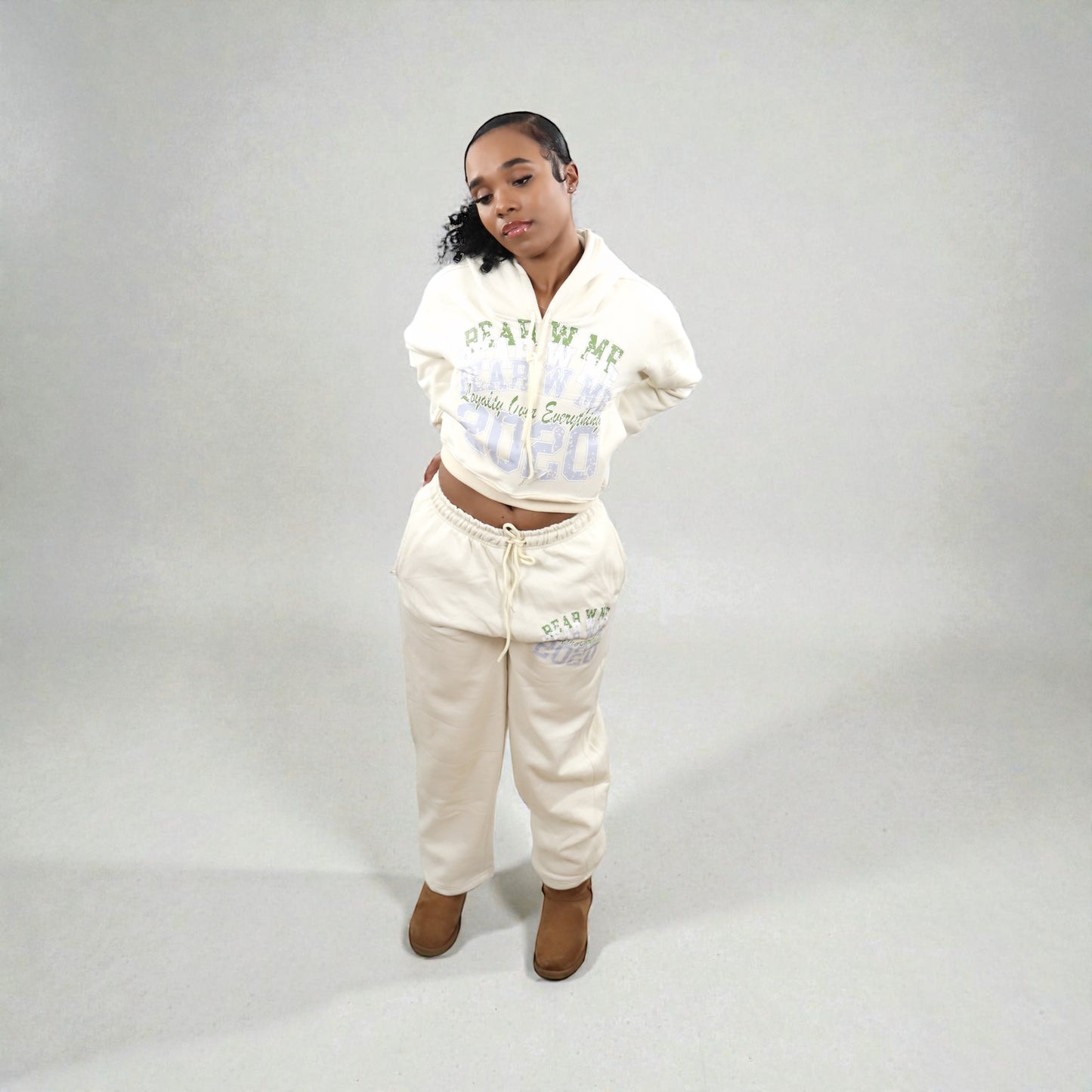 Cropped Cream Sweatsuit