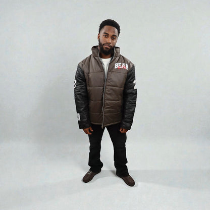 Brown & Black Puffer Jacket