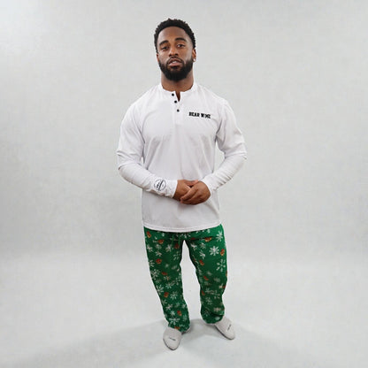 White & Green Pajama Set