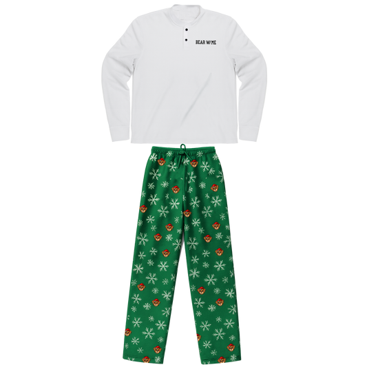 White & Green Pajama Set