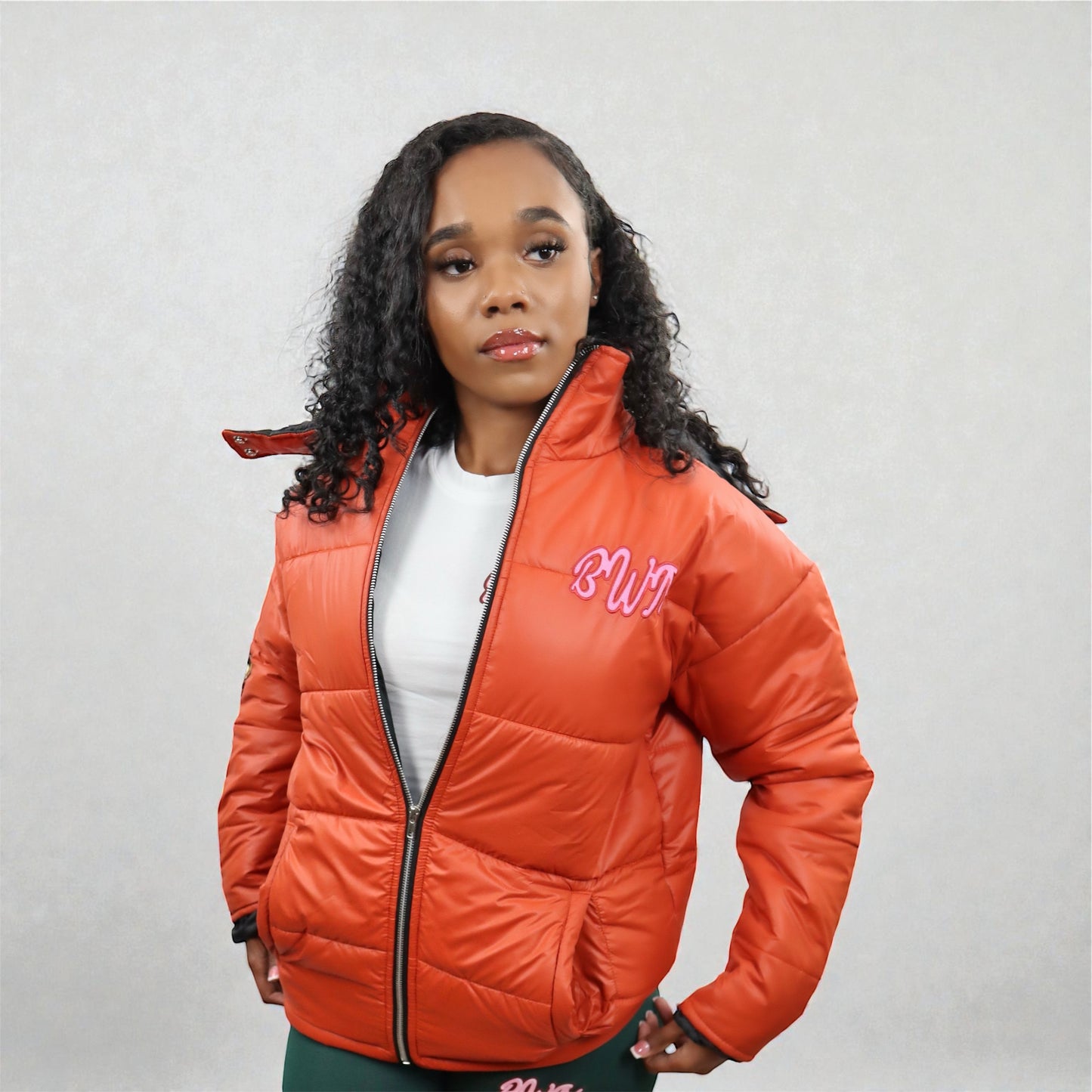 Orange Puffer Jacket