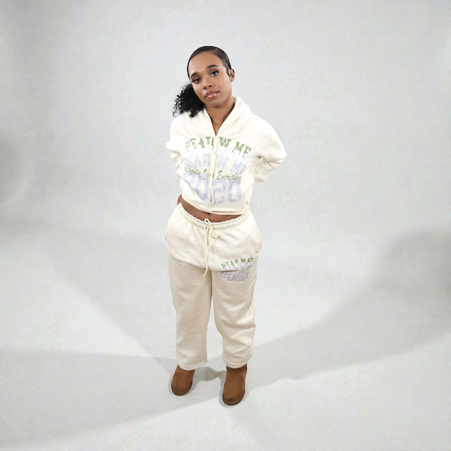 Cropped Cream Sweatsuit