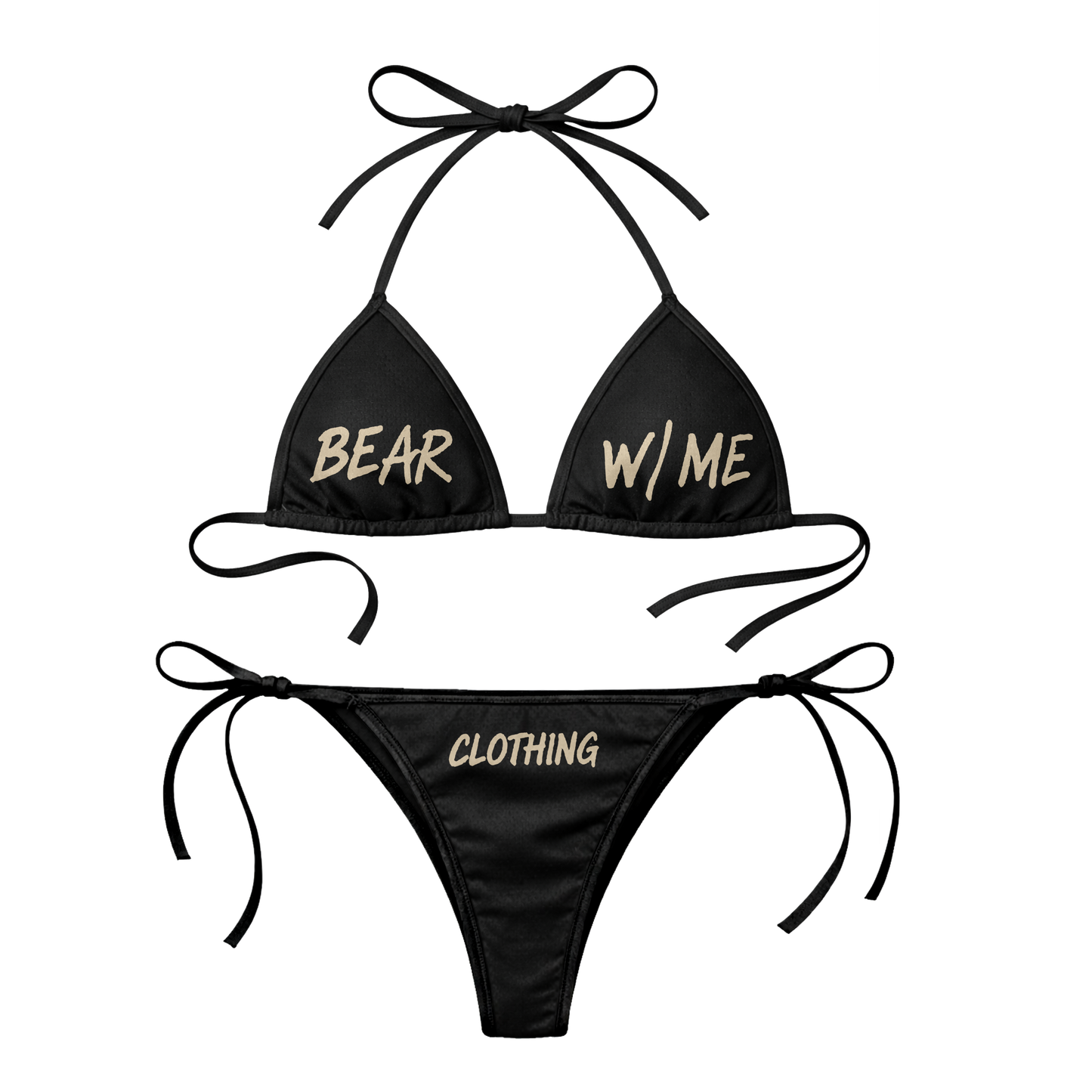 Black & Beige Bikini Set