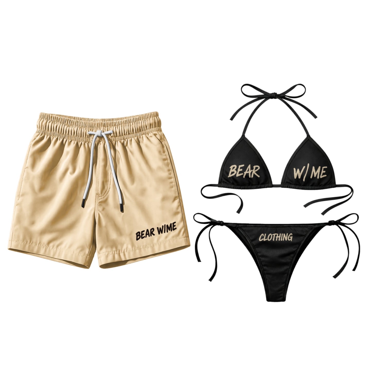 Black & Beige Bikini Set