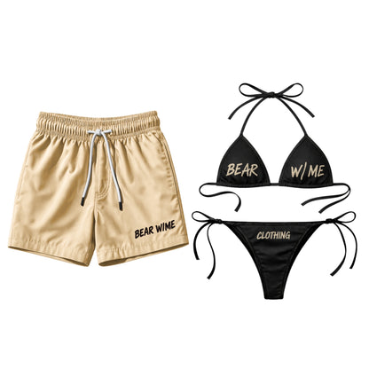 Black & Beige Bikini Set