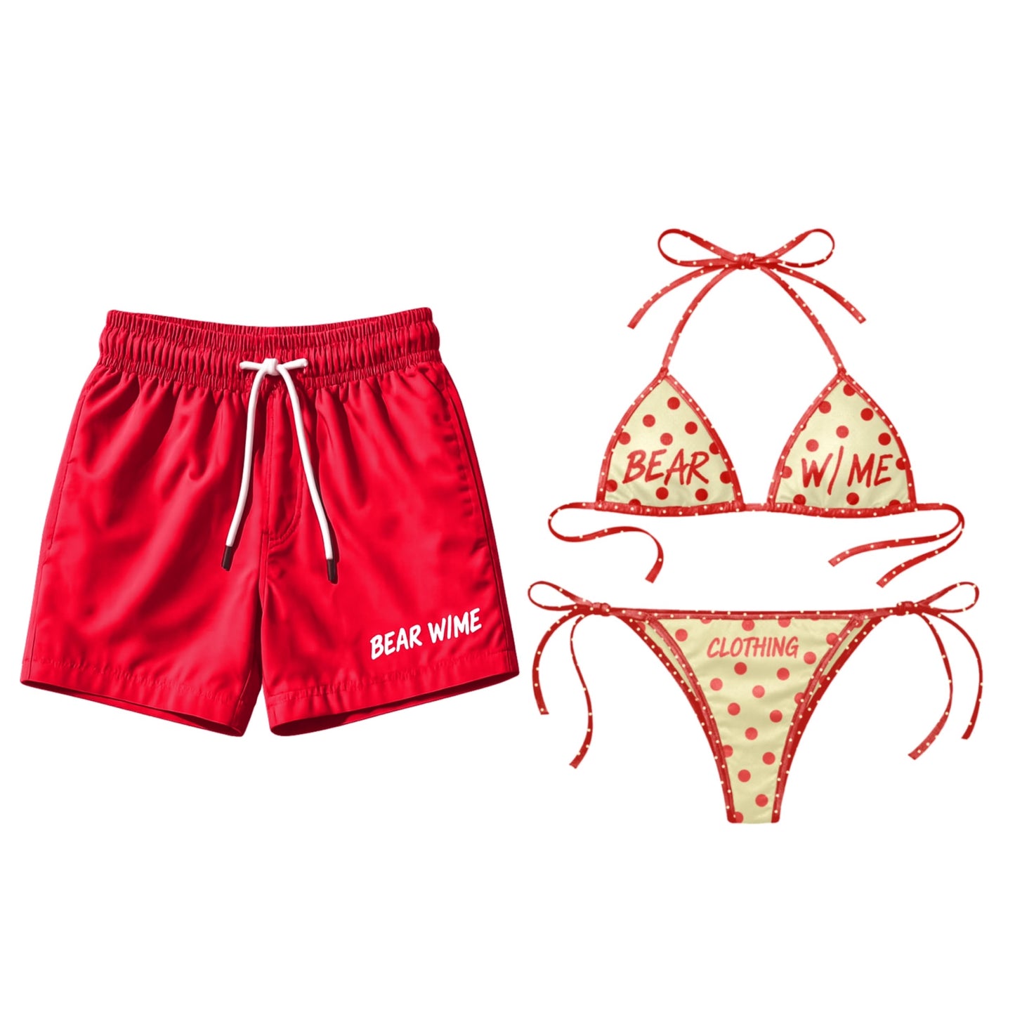Red Polka Dot Bikini Set
